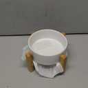 Petygooing White Raised/Elevated 15Slanted Ceramic Dog Bowl for Small Breeds,Tilted Anti Slip Pet Feeding Bowl,Food Water Dish with Stand for Cats and Small Dogs Puppy 13.5 OZ (5.1In / 1.7 Cups)