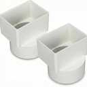 Sosation 2 Pcs 3"x4"x4" PVC Offset Downspout Drainage Adapter, Connects 3" X4" Downspout to 4" Round Sewer and Drain Pipe, Hub/spigot End, Universal Design to Fit All Types of 4" Round Drain Pipe Tile