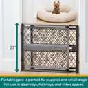 MYPET North States Paws Portable Pet Gate: 26-40" Wide. Pressure Mount. No Tools Needed. Made in USA, 23" Tall, Expandable, Durable Dog Gates for Doorways, Fieldstone Gray