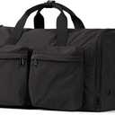 Foldable Travel Duffel Bag for Women with Shoes Compartment, 3 in 1 Carry on Gym Bag with Removable Dry Wet Bag, Lightweight&Water Resistant Duffel Bag for Travel,Sports&Workout, Ink Black