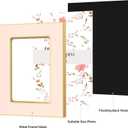 Eletecpro 2.5x3.5 Enamel Picture Frame with Real Glass Cover, 1 Pack Pink Photo Frames with Gold Metal Edge, Horizontal and Vertical Display Pictures 2.5x3.5 for Tabletop and Wall Decor