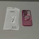 Hython for iPhone 13 Pro Case Clear Magnetic Glitter Phone Cases [Compatible with MagSafe] Full Camera Lens Protector Slim Gradient Sparkle Luxury Plating Shockproof Protective Cover Women, Hot Pink