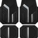 Skechers Heavy Duty Rubber Car Floor Mats,Dual Color Design Floor Mats,All Weather Car Mats,Waterproof Trim To Fit Universal Floor Liner Car Accessories,Automotive Floor Mats For Cars Trucks Suv,Black