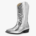 mysoft Women's Western Cowboy Boots Embroidered Mid-Calf Pointed Toe Cowgirl Boot Size 8