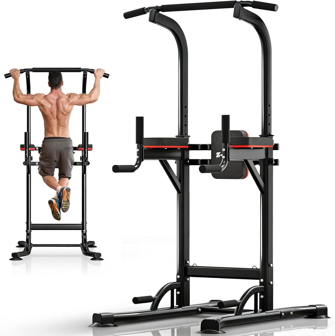 ZENOVA Pull Up Bar, Multi-Function Pull Up Dip Bar Station, Home Gym Workout Strength Training Equipment for Men Women Muscle Building (Black)