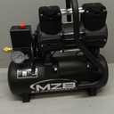 MZB 2.4 Gallon Ultra Quiet Air Compressor 110V/60Hz 1.2HP 5.65CFM, MAX 115PSI Steel Tanks Oil-Free 70dB Noise Level Air Compressor with Wheels for Spray Painting, Auto Repair, Carpentry Decoration