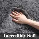 Grey Area Rugs for Bedroom Living Room, Fluffy Gray 4x6 Bedside Shag Rug