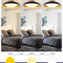 kudos Flush Mount Ceiling Light, 21inch LED Ceiling Light Fixture, Black and Gold Finish, 44W 2500lm Modern Hanging Light Fixtures for Living Room, Bedroom, Hallway, 5CCT Adjustable, KDCL02-BK-L