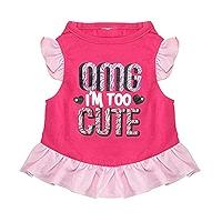 D-GROEE Dog Dress Innovative Eye-catching Cotton Beautiful Heart Pattern Dog Dress for Decoration Watermelon Red, Medium 