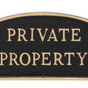 Montague Metal Products SP-17S-BG-LS Standard Black and Gold Private Property Arch Statement Plaque with 2 23-Inch Lawn Stakes
