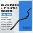 Motorcycle Heighten Handlebar 7/8" 22mm Handle Bar 4MM Thickness CNC for Surron Sur Ron LBX Talaria Sting MX3/R MX4 Talaria XXX E-Ride Pro SR S SS 2.0 3.0 Ventus One Rawrr Mantis Black