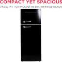 Frigidaire EFR786 Retro Apartment Size Refrigerator with Top Freezer - 2 Door Fridge with 7.5 Cu Ft of Storage Capacity, Adjustable Spill-Proof Shelves, Door & Crisper Bins, Black