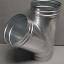 QWORK 6" Duct Splitter, 45 Degree 6 Inch Branch Metal Duct Connector 3 Way Hose Adapter/Splitter (1 Pack)