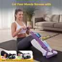 Upgrade Foot Pedal Resistance Bands with Handles, 4 Tube Adjustable Resistance Bands for Abdomen, Waist, Arm, Core/ABS, Leg Workout - Stirrup Puller for Men Women for Full Body Workout, Purple
