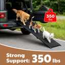71" Extra Long Dog Ramp for Large Dogs, Heavy Duty Metal Frame Pet Ramp for High SUVs, Trucks and Cars, Portable Folding Travel Dog Ramps with Safety Latch, Supports up to 350lbs