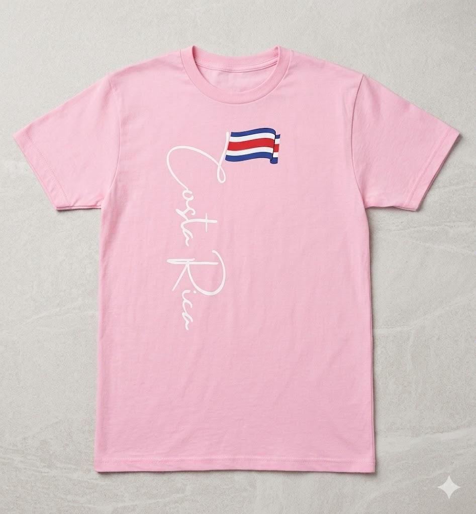 Costa Rica Flag Vacation Tropical Pura Vida Costa Rica T-Shirt, Pink, Size S