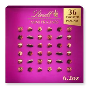 Lindt Mini Pralines, Assorted Chocolate Pralines with Premium Filling, Christmas Candy, 36 Count, 6.2 oz Box (EXP 10/31/25)