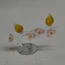Qianwei Yellow Crystal Bird Figurine with Plum Blossom Collectible - Glass Animals Figurines Crystal Office Desk Table Home Decor Paperweight Handmade