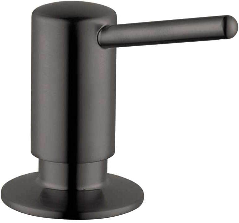 hansgrohe Bath and Kitchen Sink Soap Dispenser, Contemporary Modern in Brushed Black Chrome, 04539340