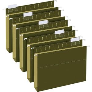 Extra Capacity Hanging File Folders, RAZCC 30 Pack Letter Size Reinforced Hanging Folders with Heavy Duty 1 Inch Expansion for Bulky Files, Filing Cabinet, Adjustable Tabs, Green