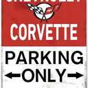 Corvette Gifts for Men, Corvette Accessories, Vintage Metal Corvette Parking Only Signs