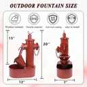 Metal Fire Hydrant Solar Water Fountain with Backup Battery,Solar Powered Water Fountain Outdoor,Solar Fountain Bird Bath for Garden, Patio & Yard Decor,Working at Night for at Least 6 Hours (red)