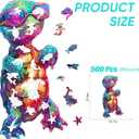 Reouinty Wooden Puzzle for Adults, Ninja Turtle Wooden Jigsaw Puzzles (11.7 * 23.6in-500pcs), Unique Shape Animal Adult Puzzles,Irregular Wood Puzzles Best Gift for Adults and Kids Family Game