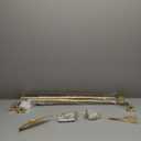 Wrap Around Curtain Rods 2 Pack for 28 to 48 Inches Windows, 1" Heavy Duty Room Darkening Drapery Rod with Sturdy Aluminum Base, Wall Mounted Ceiling Mounted Curved Curtains Rod, Brushed Gold