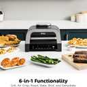 Ninja DG551 Foodi Smart XL 6-in-1 Indoor Grill with Air Fry, Roast, Bake, Broil, & Dehydrate, Foodi Smart Thermometer, 2nd Generation, Black/Silver