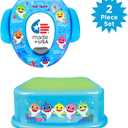 Pinkfong Baby Shark 2 Piece Essential Potty Training Set - Soft Cushion, Baby Potty Training, Safe, Easy to Clean, Step Stool
