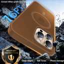 Magnetic for iPhone 15 Pro Max Case[Compatible with MagSafe][Military-Grade Drop Protection][Anti-Yellowing]Shockproof Protective Translucent Matte Cover for iPhone 15 Pro Max Phone Case,Brown