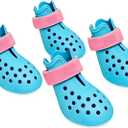 Dog Shoes for Hot Pavement - Comfortable Paw Protection for Medium & Large Dogs, Adjustable Strap & Non-Slip, Easy-Clean, Outdoor Sports Boots, Dog Booties for Summer Rain (Coastal Blue, L)