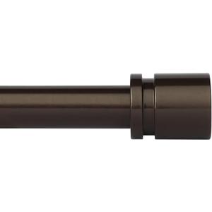 Byondeth Curtain Rods for Windows 16 to 120 Inches Adjustable Length 1 Inch Diameter Window Curtain Rod with Aluminium End Cap, Antique Bronze