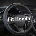 West Llama Customized Auto Car Steering Wheel Cover for Honda Accord CR-V HR-V Pilot Civic(Diamond Quilted -Black+Blue-Standard Size)