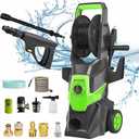 1500W High Pressure Washer (150 Bar) – Powerful Electric Pressure Washer for Car, Garden and Home Cleaning, Green