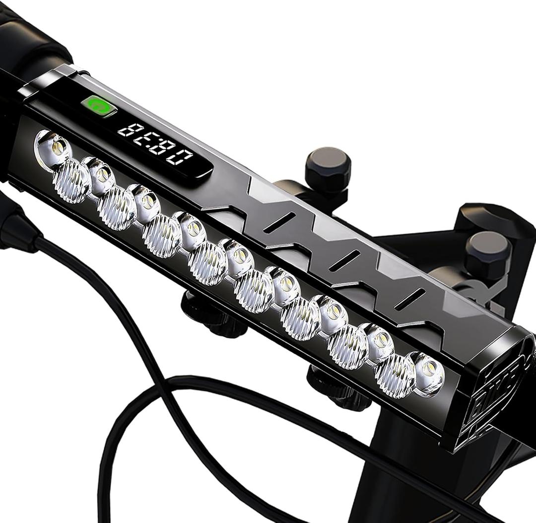 Bike Lights, 17 LED 4000 Lumen Bicycle Light with 4 Modes, 10000mAh USB Rechargeable Bike Light, Bike Headlight with Digital Power Display, Wide Beam Bike Lights for Night Riding