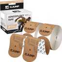 Kinesiology Tape, 40 Count Precut Strips 2 Rolls, Original Cotton Elastic Athletic Tape for Muscle Strain Relief & Joint Support, Waterproof & Breathable Sports Tape for Support and Recovery (Beige)