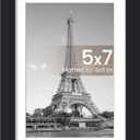 upsimples 5x7 Picture Frame, Display Pictures 4x6 with Mat or 5 x 7 Without, Wall Hanging Photo Frames, Black, 1 Pack