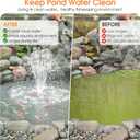 Antfraer 30W Solar Pond Filter with Water Pump Kit, Solar Pond Pump with 6.6FT PVC Tubing & 16.5FT Cord Pond Filter for Outdoor Garden Waterfalls, Koi Ponds & DIY Water Features
