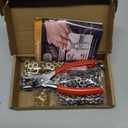 803Pcs Grommet Eyelet Pliers Kit, 1/4 Inch Grommet Tool Kit with 800 Metal Eyelets, Grommet Hand Press kit for Leather Crafts(Inside Dia: 6.4mm/Outer Dia: 12mm (A.I.S.)/Flange Width: ~3mm)