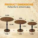 Cake Stand Rustic Industrial Wood Round Cupcake Stands Cake Stand Set of 3 Dessert Table Display Set Serving Tray Decoration for Birthday Celebration Party Baby Shower