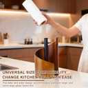 Paper Towel Holder - 100% Natural Wood, Wooden Wood Stand with Iron Base, Wooden Paper Towel Holder for Kitchen, Desktop, Cabinet (Brown)
