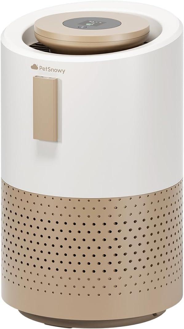 PetSnowy Air Purifier for Pets, Advanced TiO2 Odor Removal,320-540 ft Coverage, TVOC Air Quality Detection, H13 Filter with Magnetic Replacement, Quiet 18-64dB