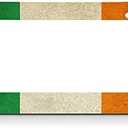 Beabes Vintage Ireland Irish Flag License Plate Frame Auto Tag Frames Green White Orange Stripe License Plates Holder 2 Holes Decorative Car Truck Motorcycle License Plates Tag for Men Women