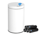 kaylowe Motion Sensor Bathroom Trash Can with Lid 4 Gallon Stainless Steel Garbage Cans Automatic Touchless Garbage Bin for Kitchen, Bedroom, Office, Living Room, White