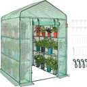 VEVOR Walk-in Green House, 55.5 x 55.5 x 78.7 inch, Portable Greenhouse with Shelves, High Strength PE Cover with Roll-up Zipper Door and Steel Frame, Set Up in Minutes, for Planting and Storage