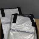 Household Essentials 2622 MightyStor Large Storage Bag with Handles | Clothing and Linen Storage Bag | White Tarp with Black Trim, 12 Bags
