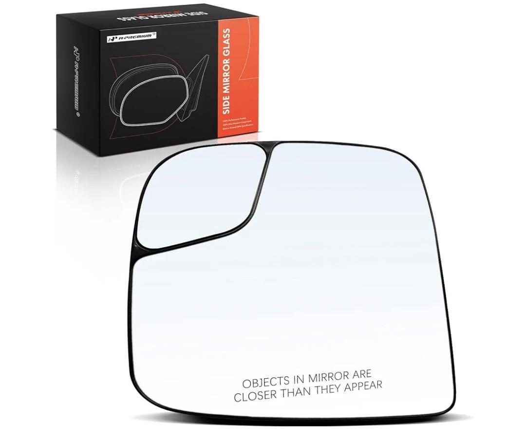 A-Premium Right Passenger Side Non-Heated Mirror Glass with Backing Plate - Compatible with Nissan NV200 2015-2021 & Chevrolet City Express 2015-2018 - Exterior Side View Convex Mirror