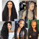 Deep Wave Crochet Hair 30 Inch 3 Packs Long Ocean Wave Curly Braiding Hair Extensions Synthetic Curly Crochet Hair for Black Women(30 Inch, 3pack, #1B)