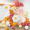 Daisy Balloon Arch Retro Burnt Orange Boho Balloon Garland Kit Sunshine Balloon Groovy Flower Decor for Daisy, Sun, and Citrus Themed Parties, Baby Showers, and Mother's Day Summer Autumn
